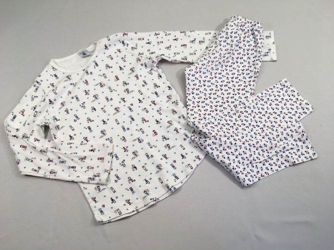 Pyjama 2pcs jersey blanc motifs enfant plage-Pantalon blanc fleuri, moins cher chez Petit Kiwi