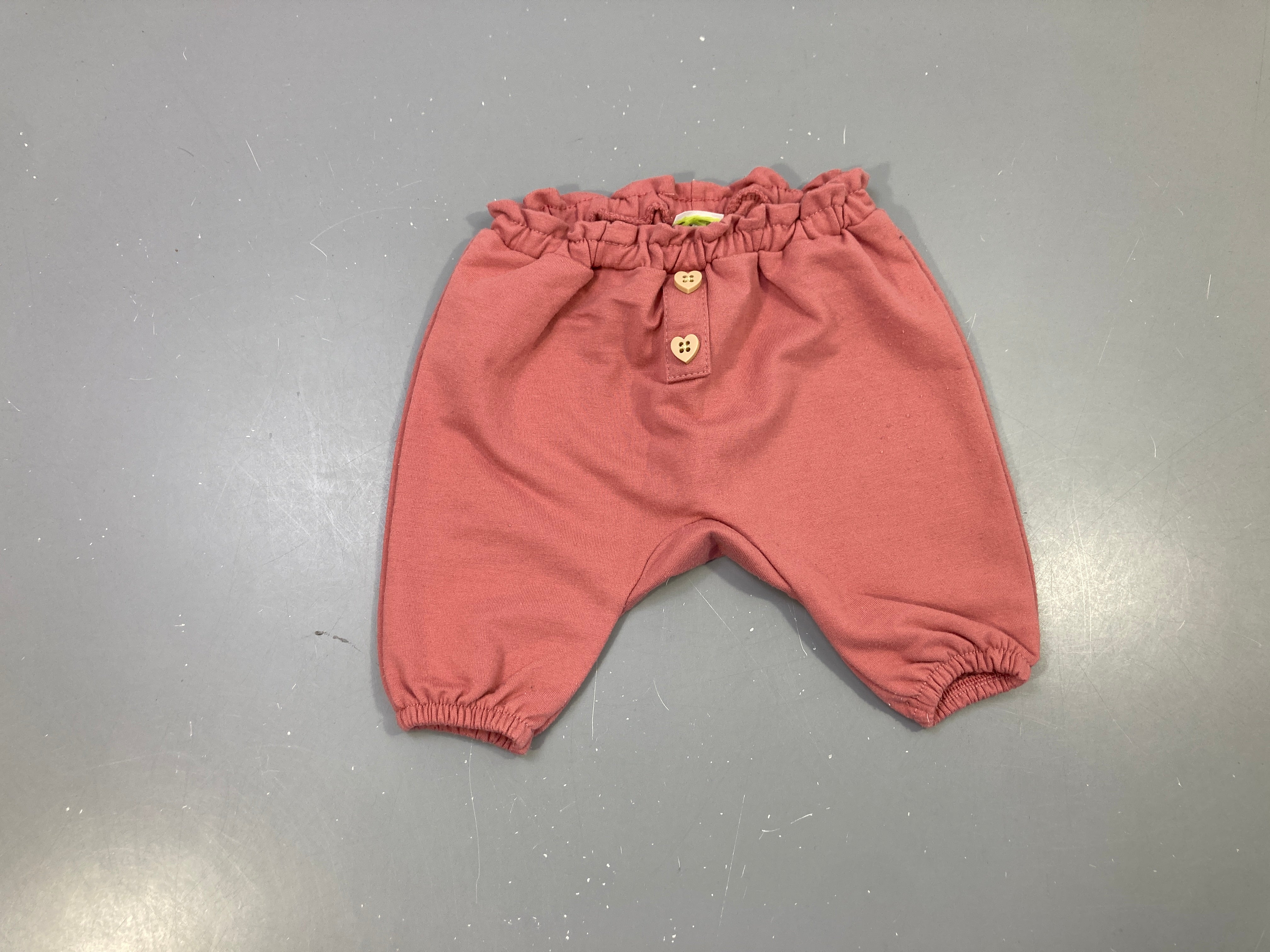 Pantalon molleton vieux rose boutons cœur Bouloché