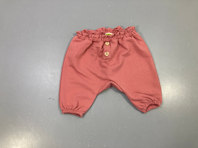 Pantalon molleton vieux rose boutons cœur Bouloché, moins cher chez Petit Kiwi