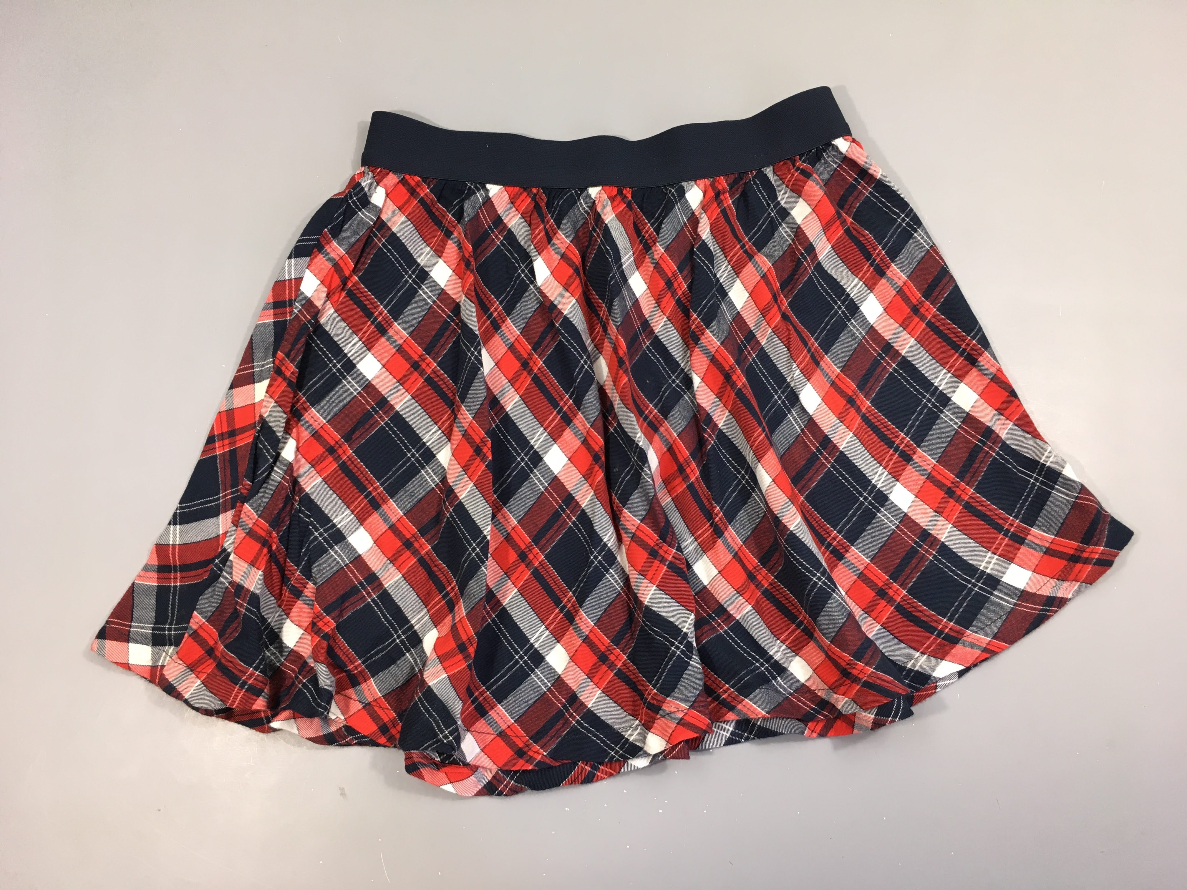 Jupe carreaux bleu/rouge/blanc taille élastique