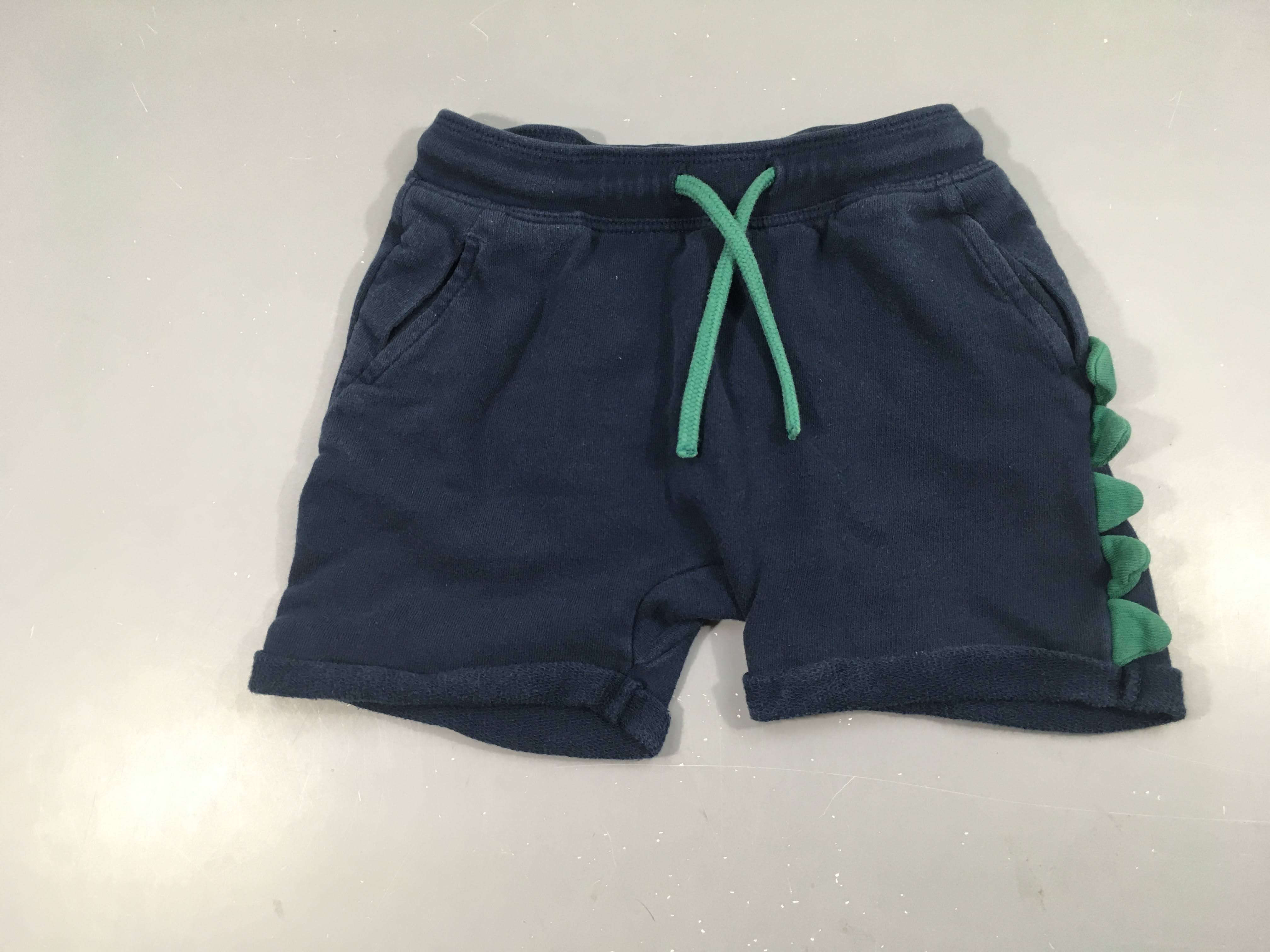 Bermuda molleton bleu marine à revers croco