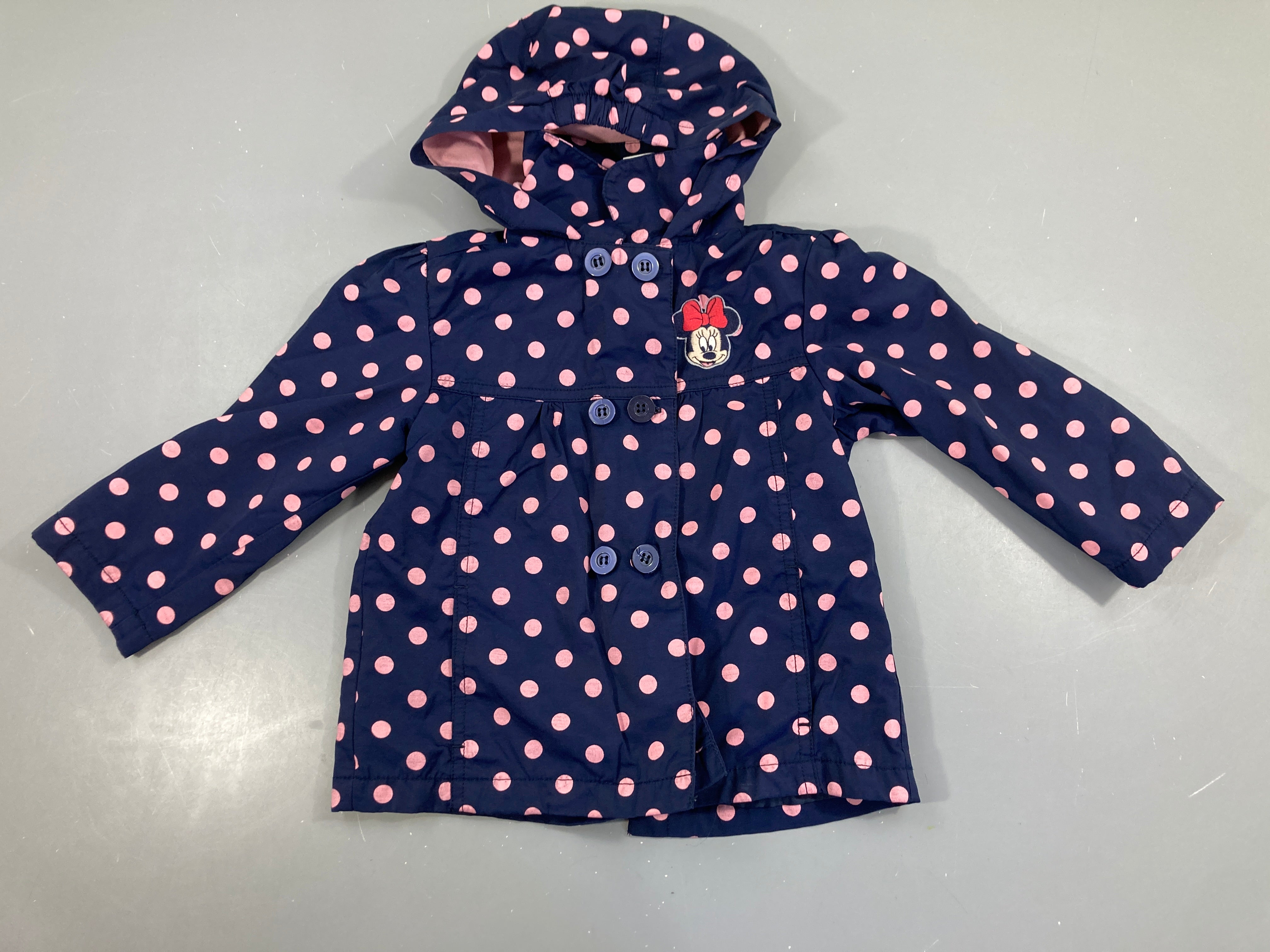 Veste bleu foncé pois à capuche Minnie