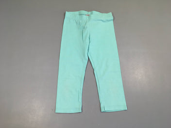 Legging court turquoise, légèrement bouloché