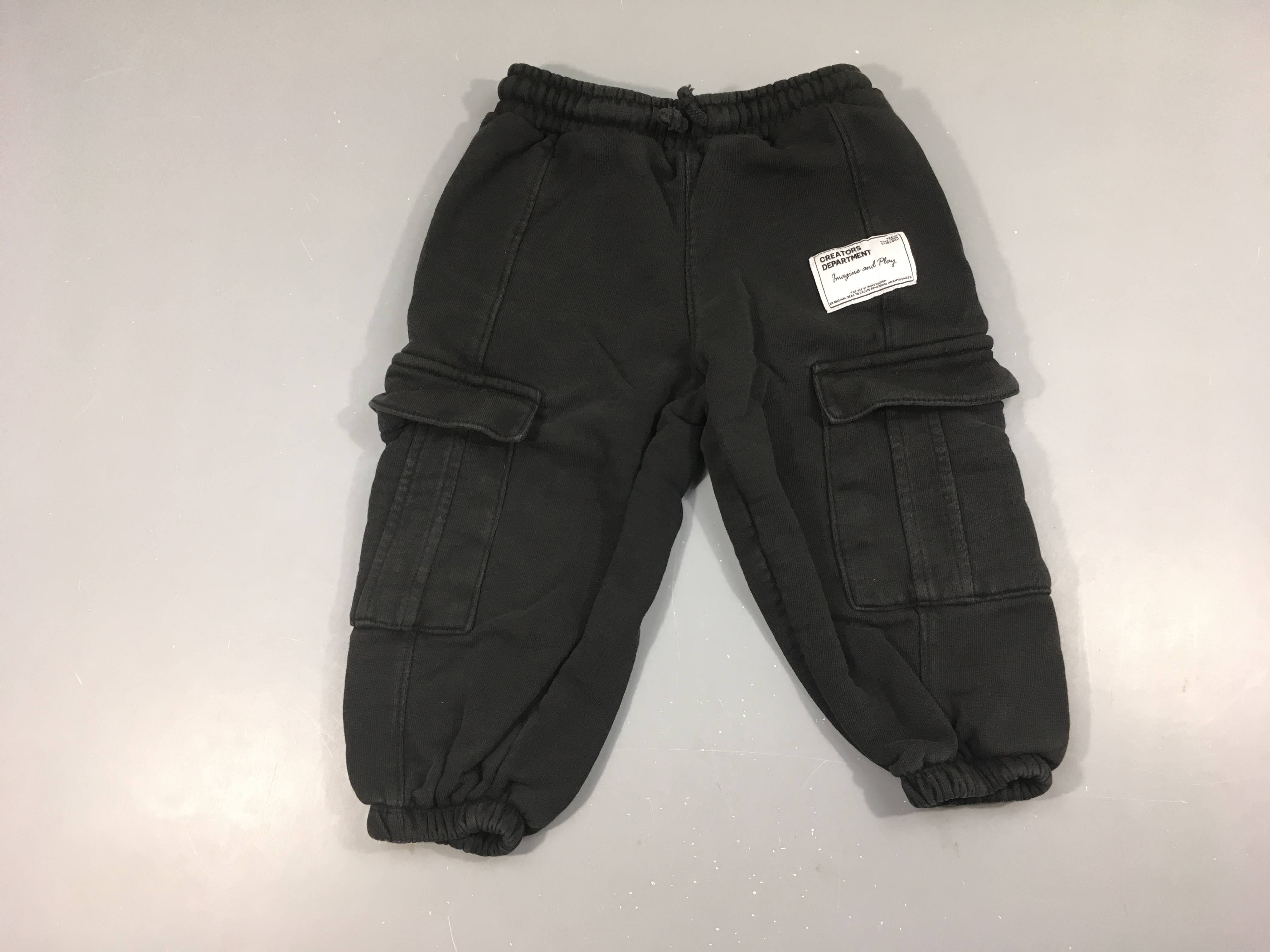 Pantalon molleton noir cargo