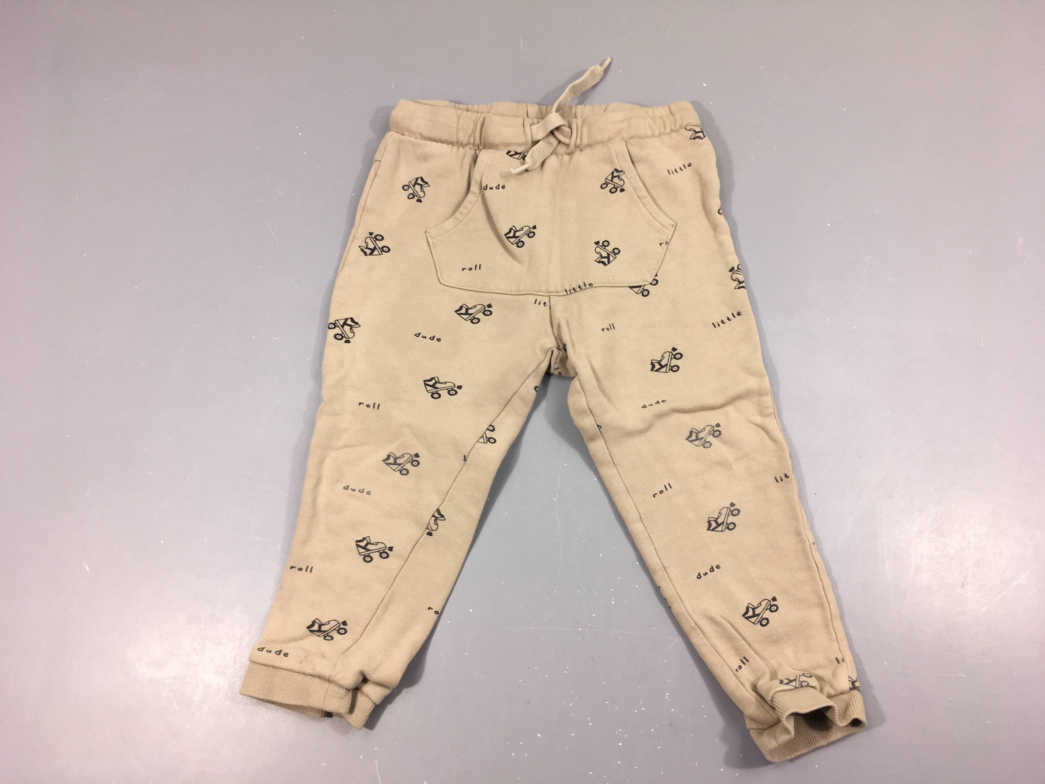 Pantalon molleton beige rollers