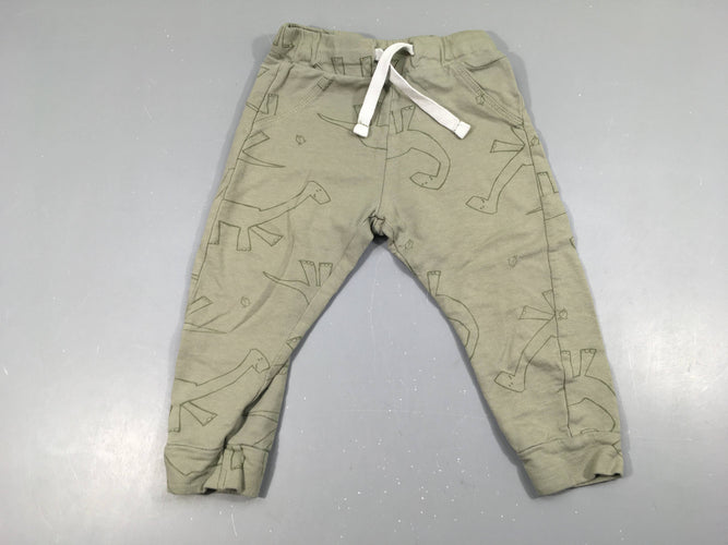Pantalon jersey vert dinos, moins cher chez Petit Kiwi