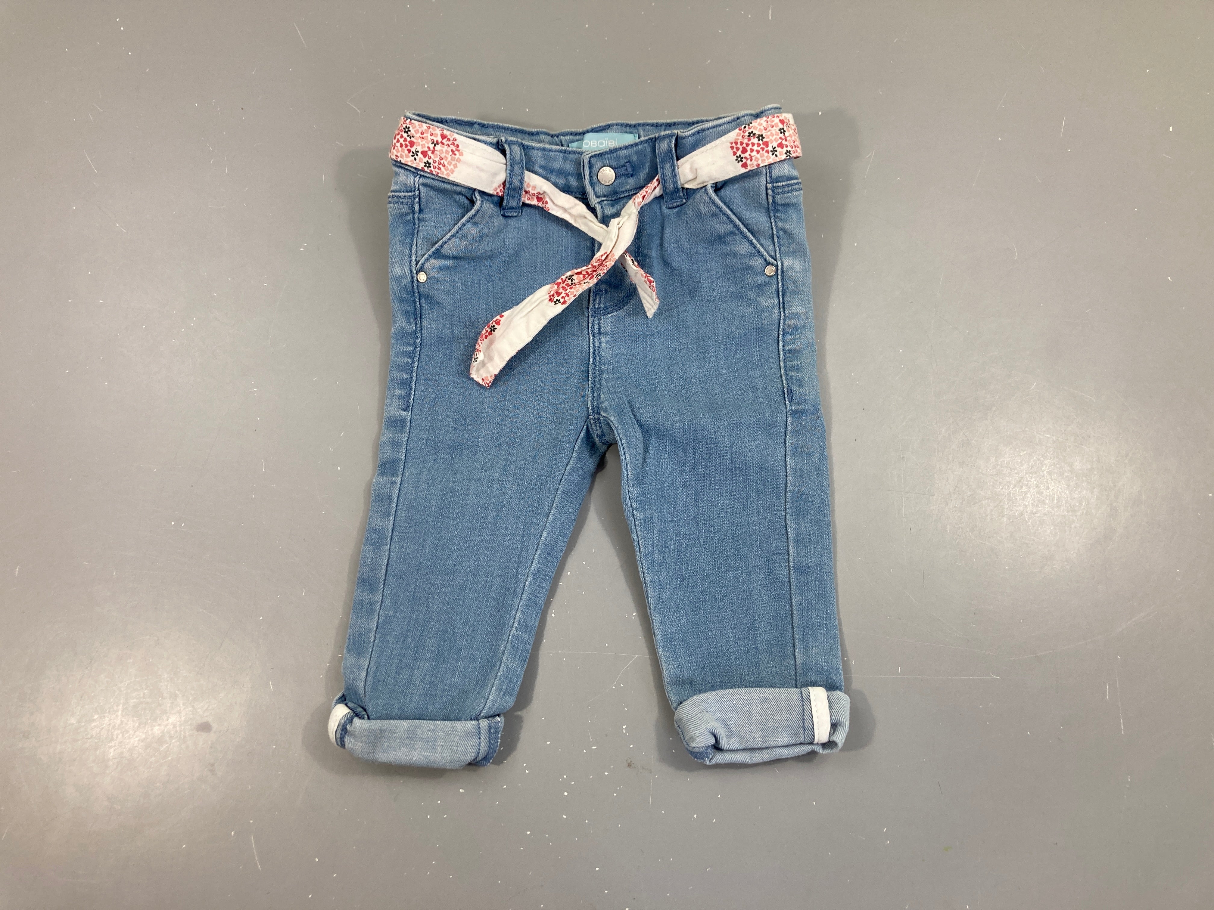 Jeans revers ceinture