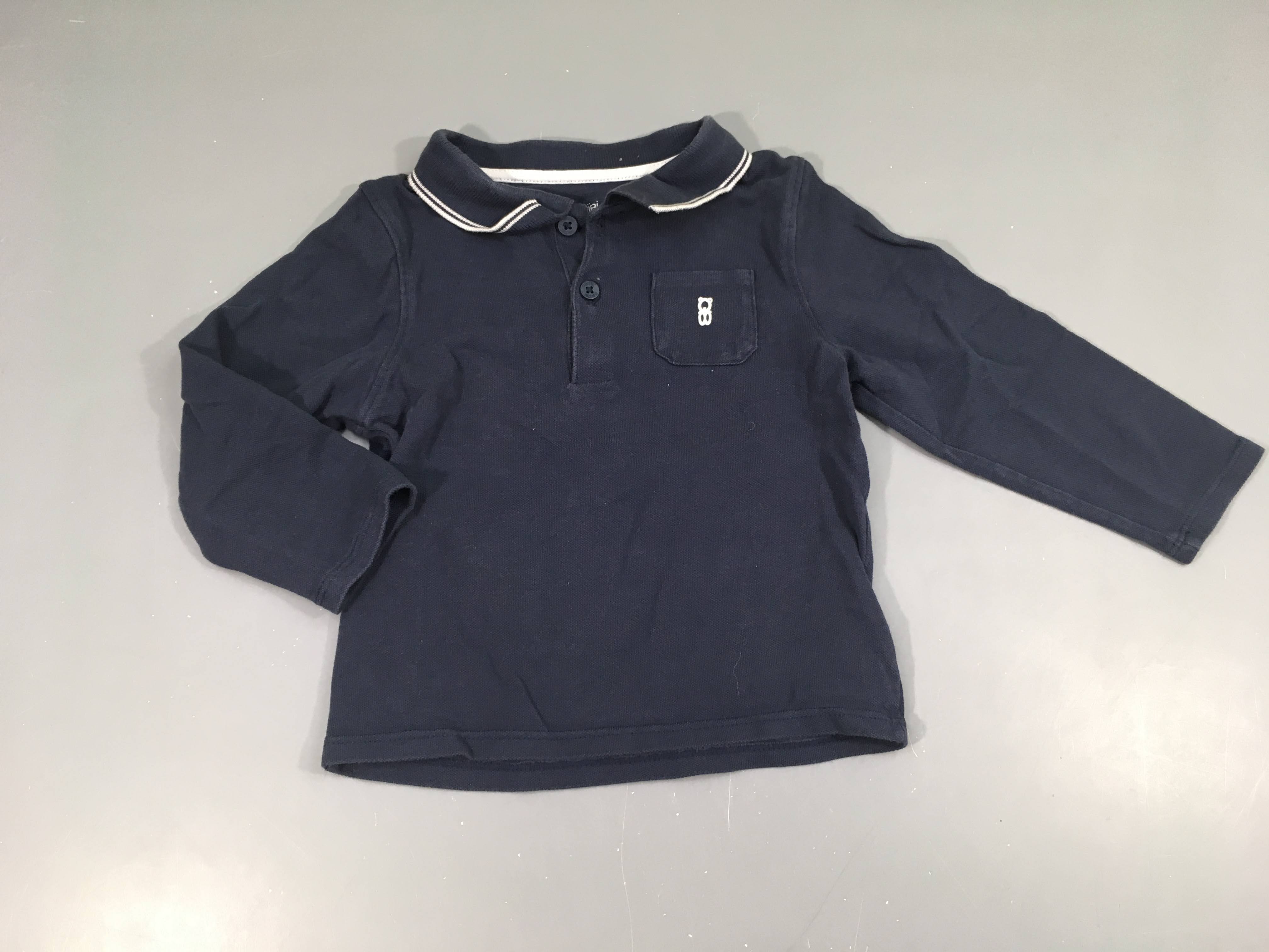Polo m.l bleu marine