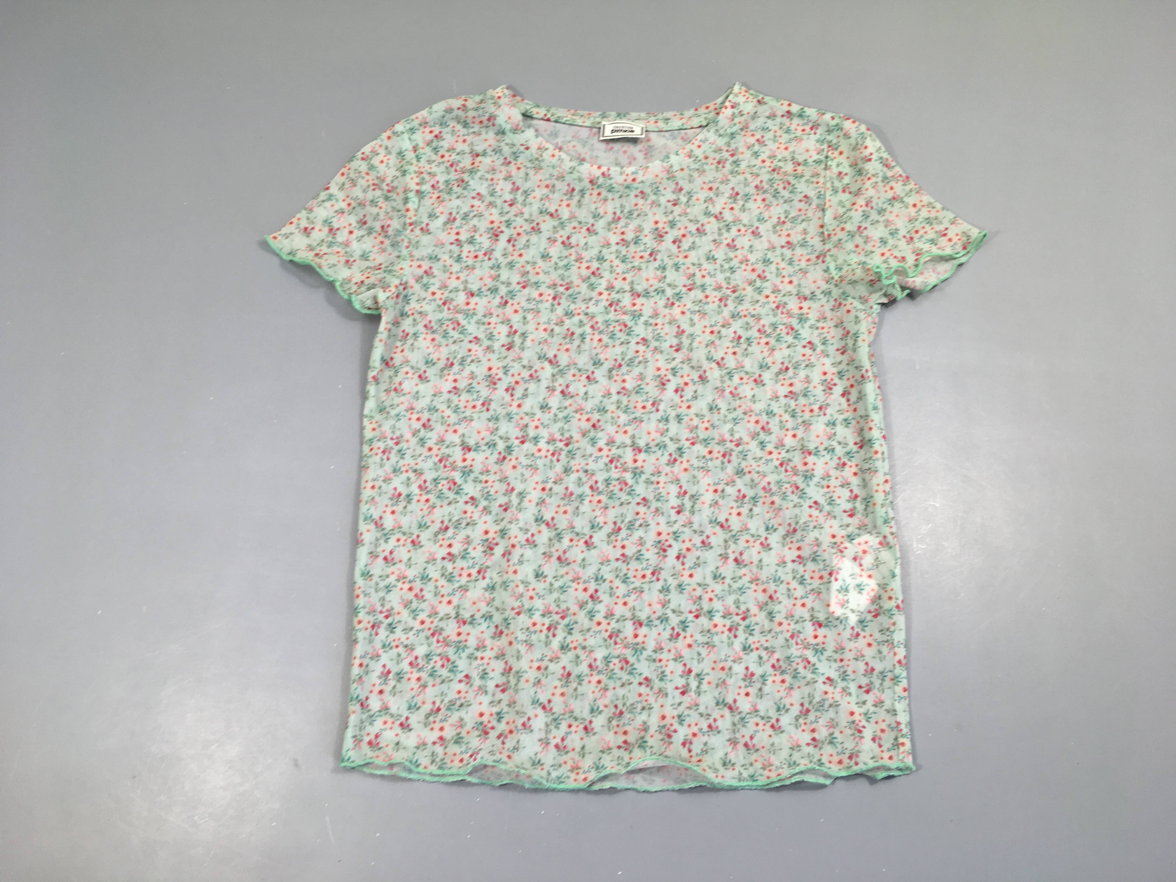 T-shirt m.c en mèche vert fleuri pimkie