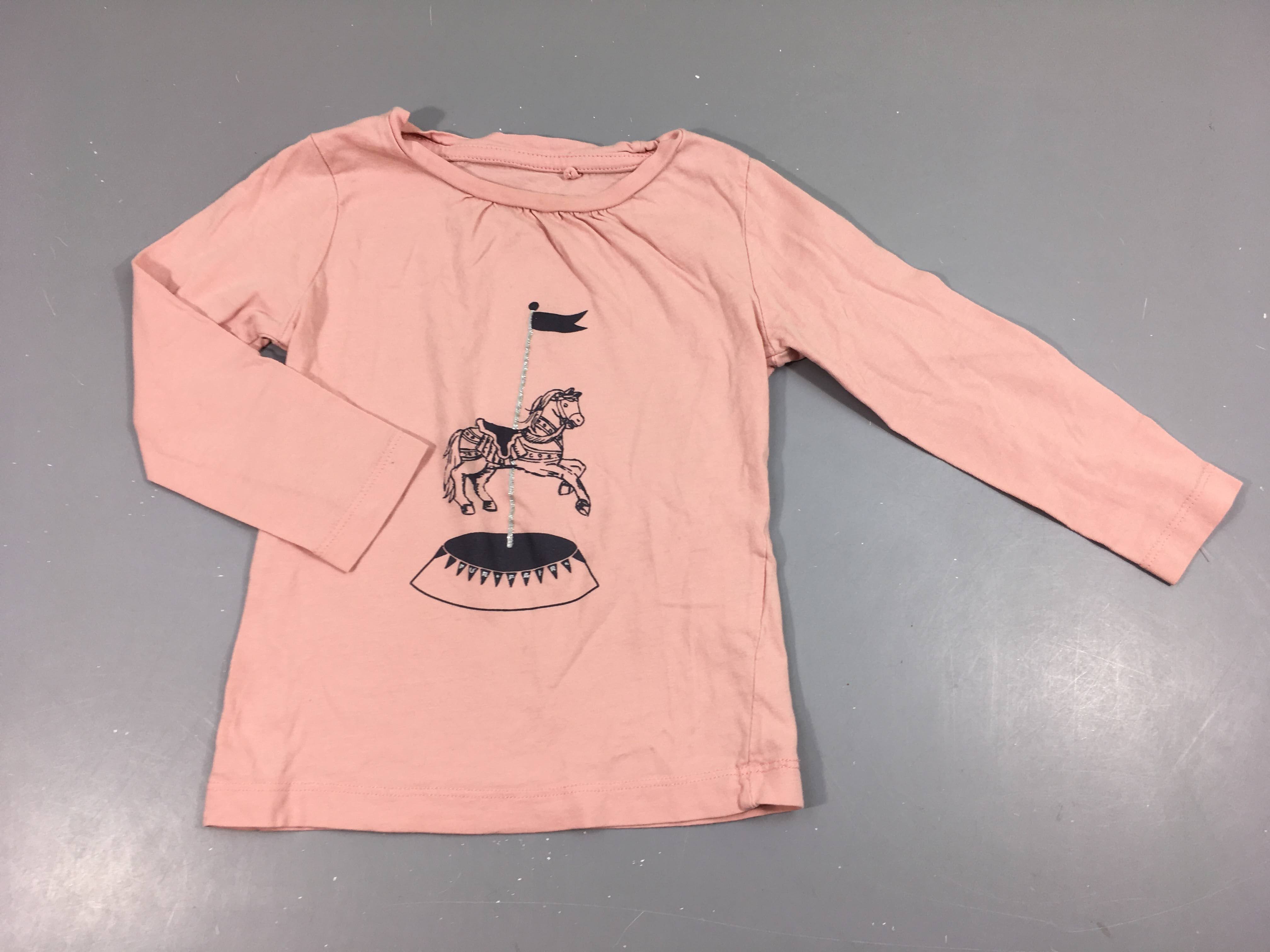 T-shirt m.l rose cheval