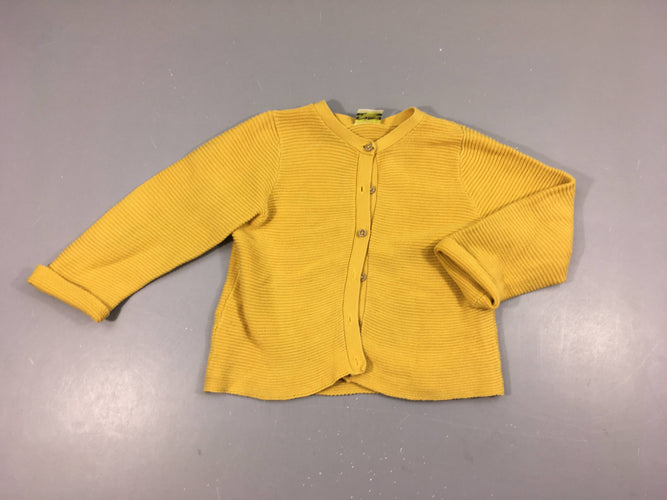 Gilet texturé jaune, moins cher chez Petit Kiwi
