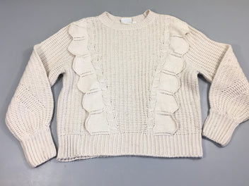 Pull mailles écru, légèrement bouloché, Vila