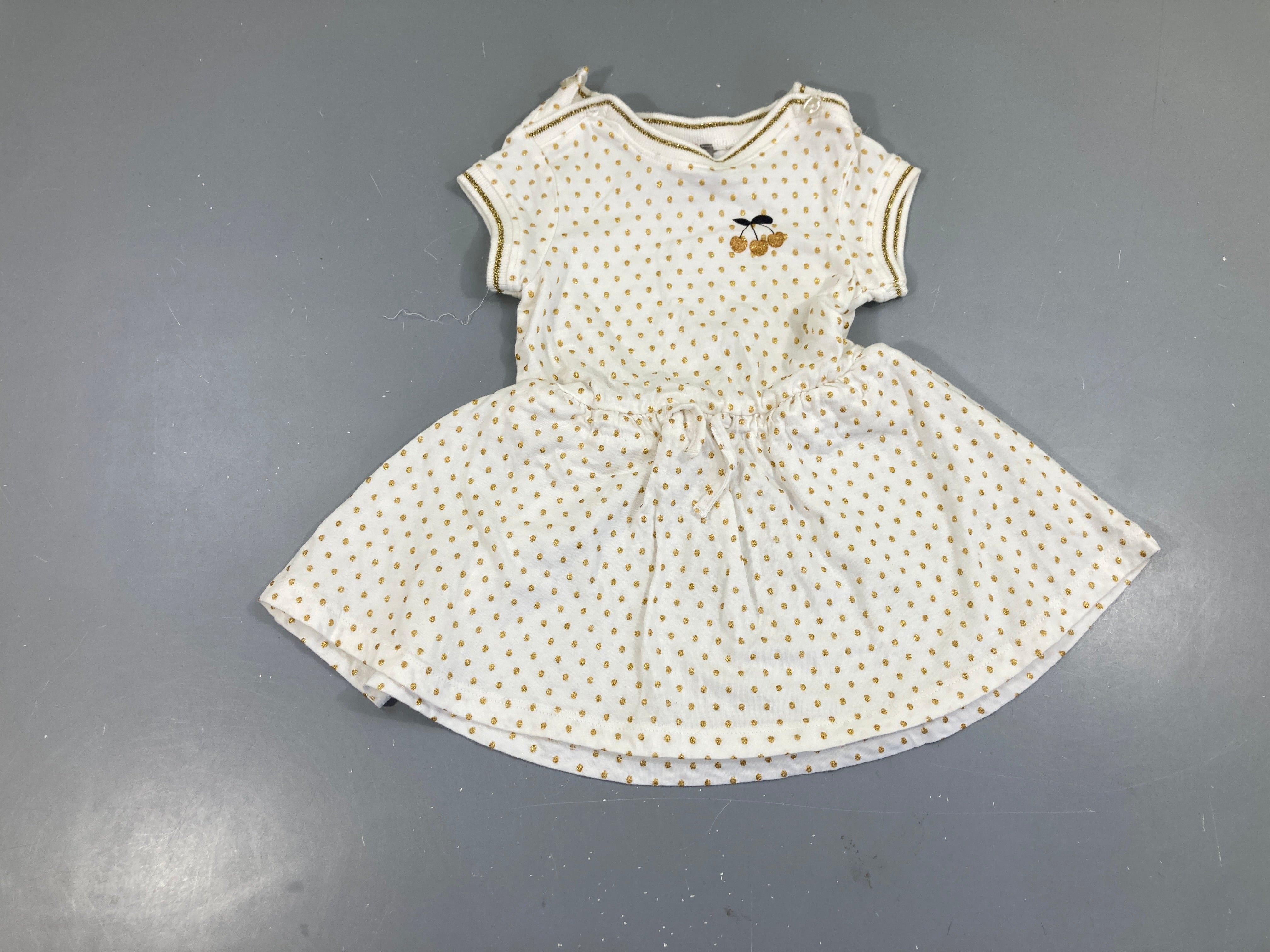 Robe m.c jersey blanc pois cerises