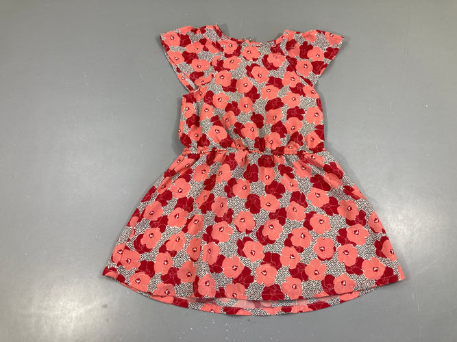 Robe m.c fleurie rose/rouge pois, moins cher chez Petit Kiwi