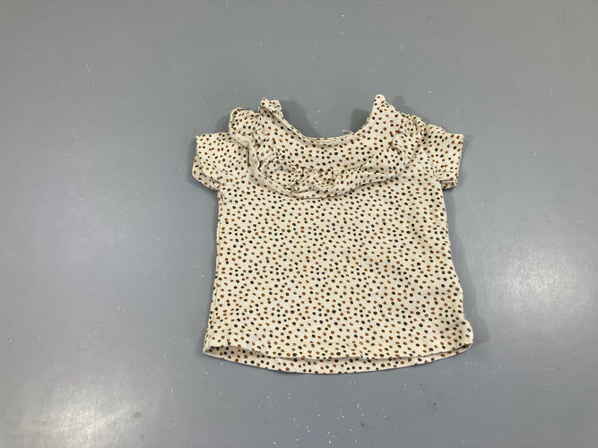 T-shirt m.c beige pois bruns, moins cher chez Petit Kiwi