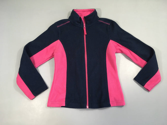 Polar zippé bleu foncé/rose, moins cher chez Petit Kiwi