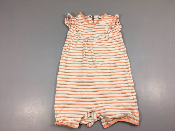 Combishort jersey rayé rose/blanc irisé, moins cher chez Petit Kiwi