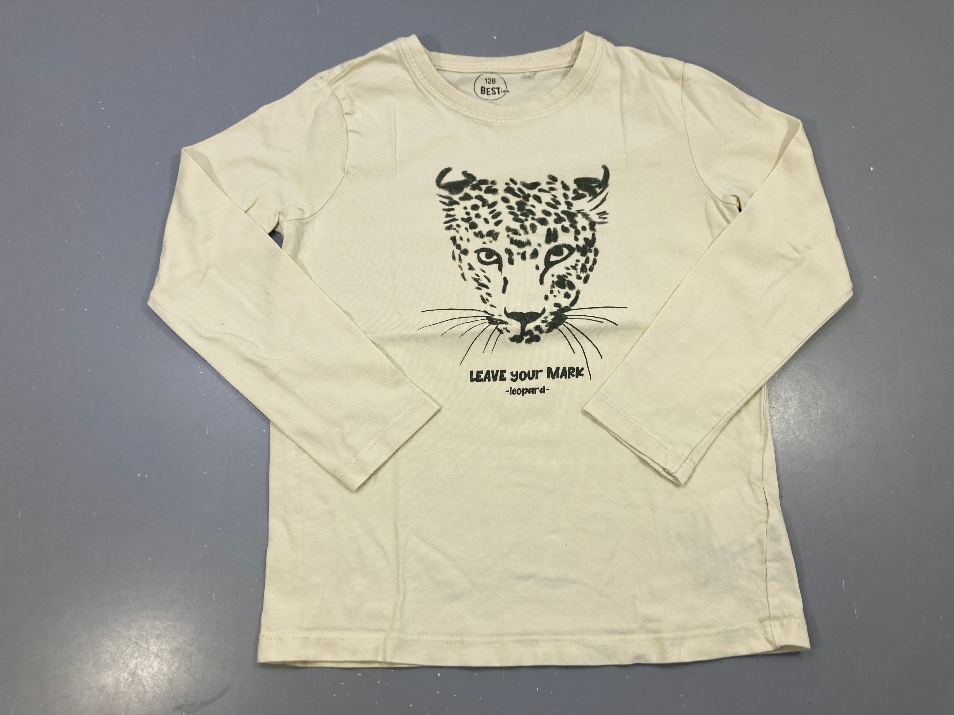 T-shirt m.l écru léopard, leave your mark