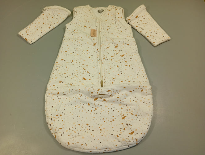 Sac de couchage blanc moucheté brun, gris,...   manches amovibles   3-9m, moins cher chez Petit Kiwi