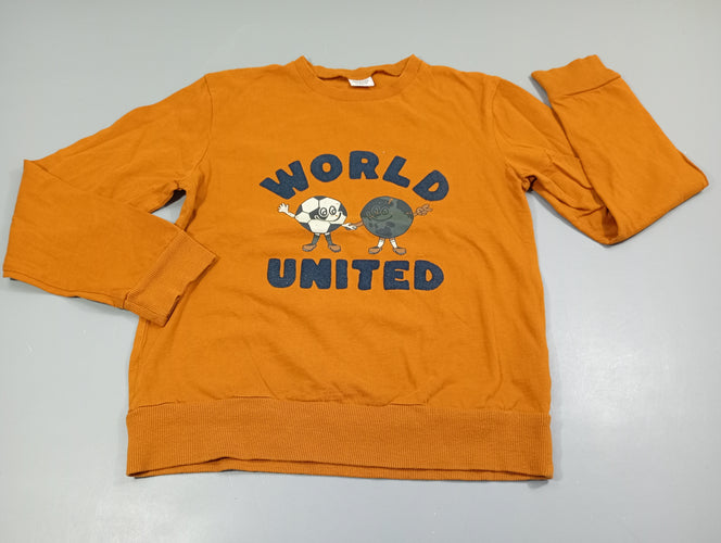 Sweat léger jaune moutarde ballons "World united", moins cher chez Petit Kiwi