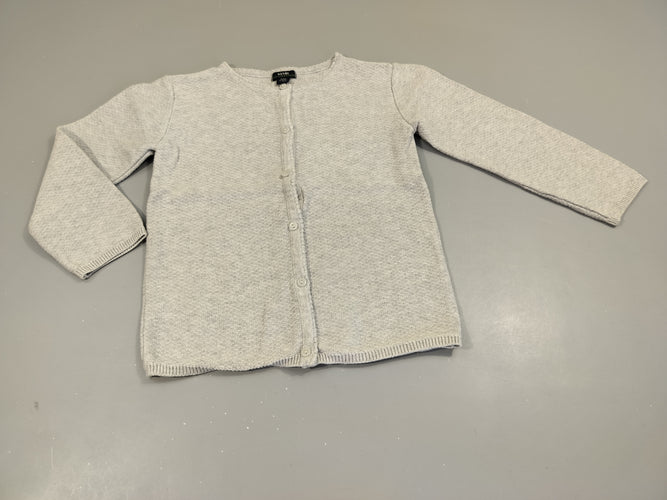 Gilet gris clair texturé;, moins cher chez Petit Kiwi