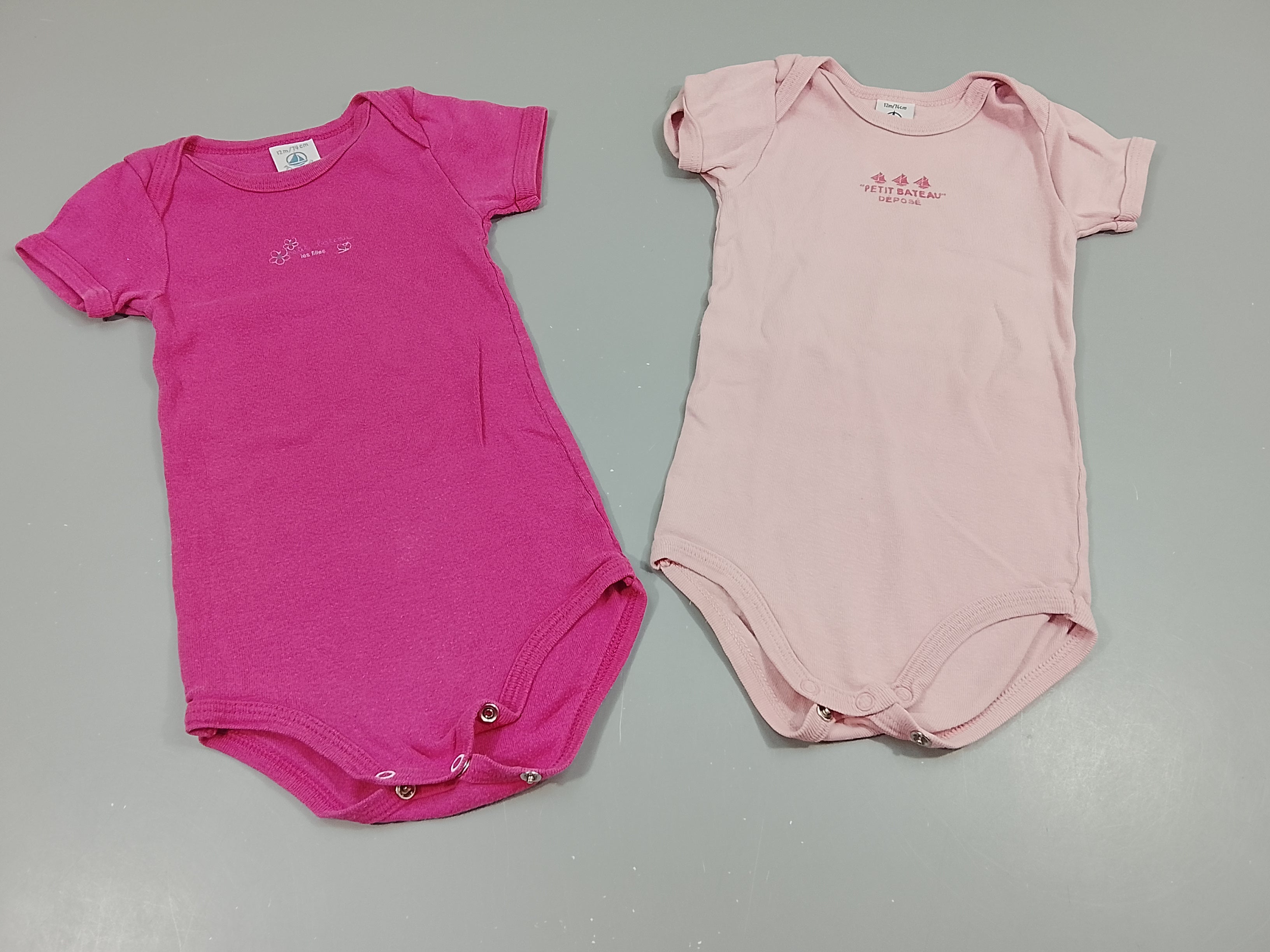 Lot de 2 bodies m.c 1 rose fuchsia et 1 rose clair