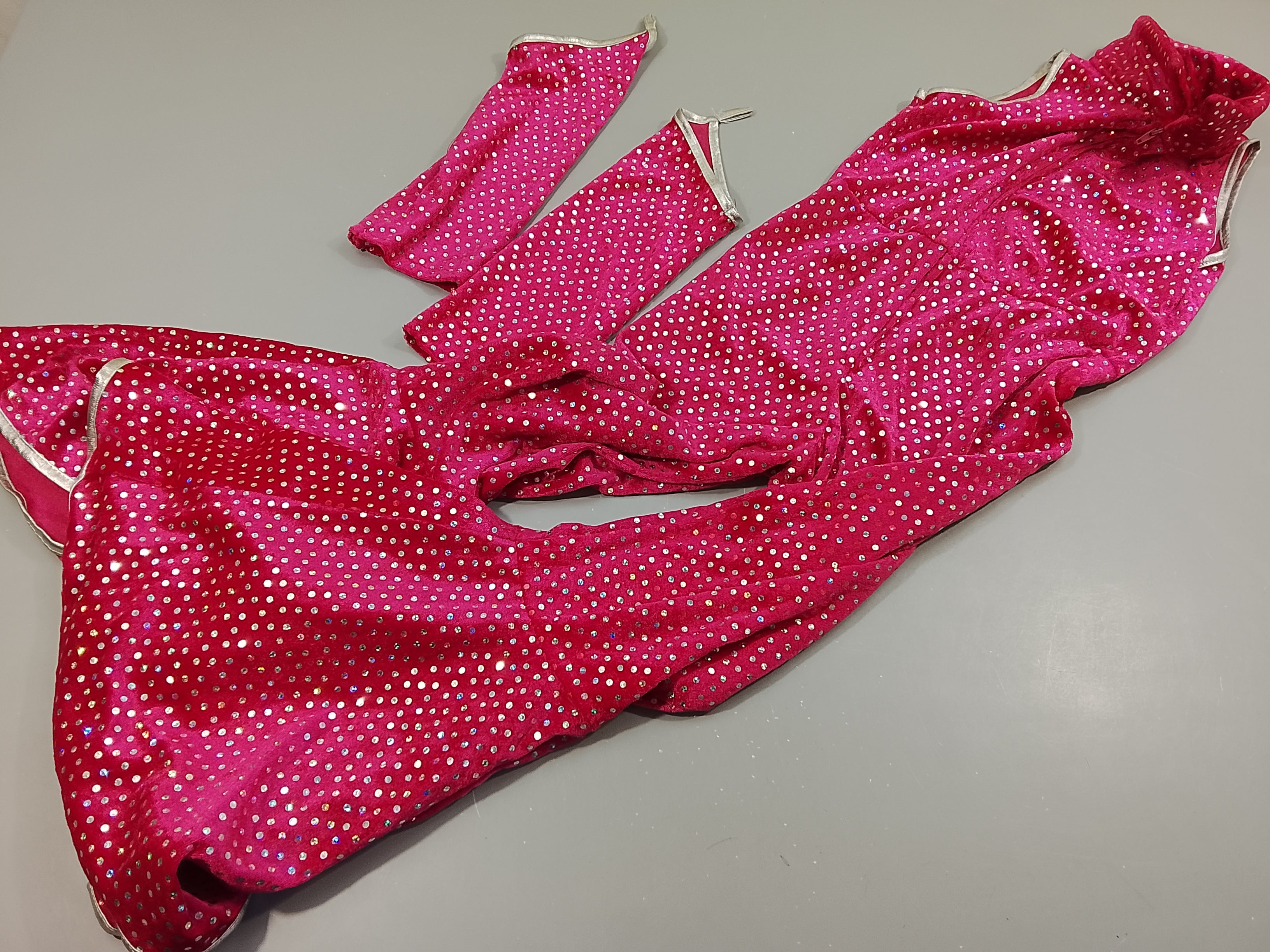 Déguisement disco rose pailleté -128