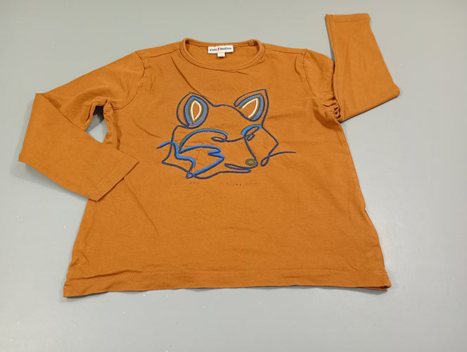 T-shirt m.l camel, tête de renard, moins cher chez Petit Kiwi