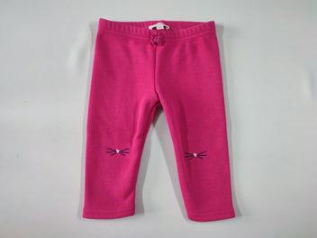 Pantalon molleton rose doublé velours moustaches de chat aux genoux