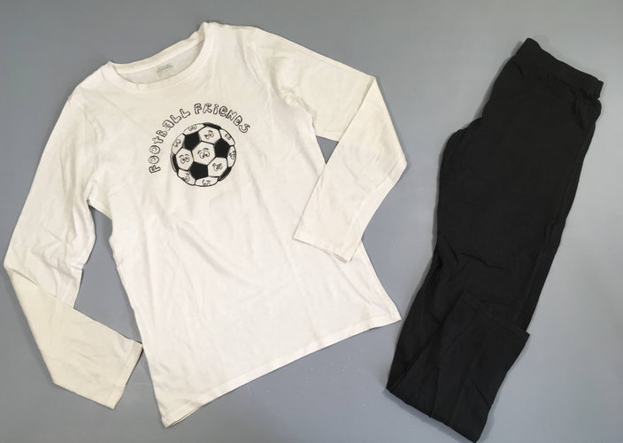 Pyjama 2pcs jersey blanc/noir Football, moins cher chez Petit Kiwi