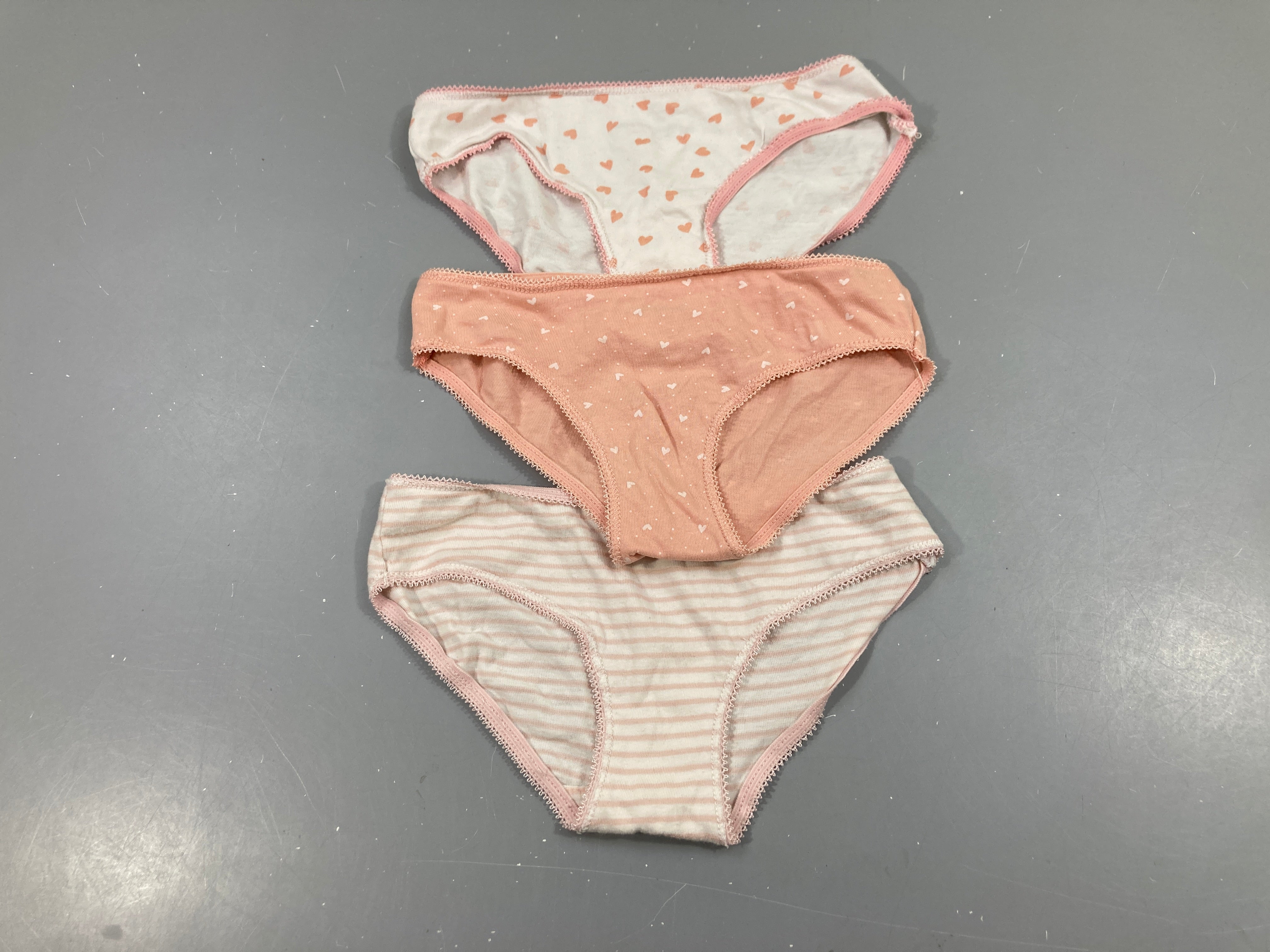 3 Culottes roses blancs coeurs