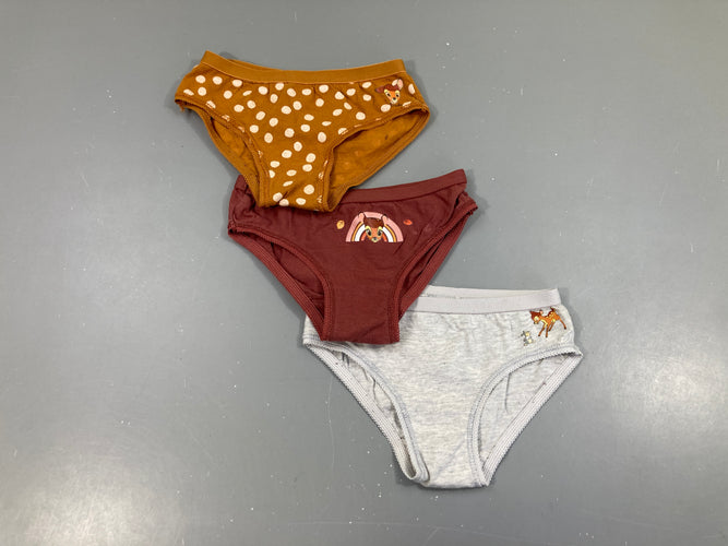 3 Culottes brun pois mauve Bambi gris, moins cher chez Petit Kiwi
