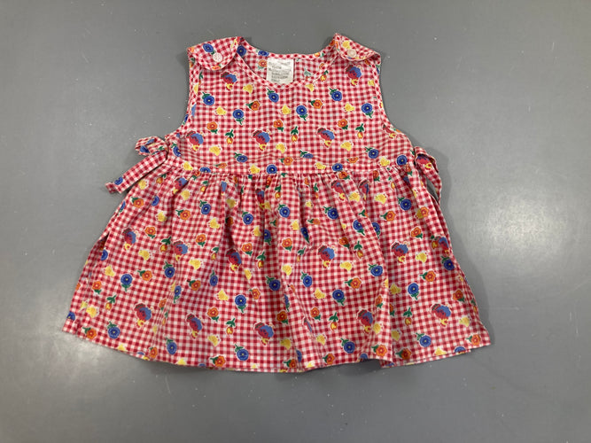 Robe s.m vichy rose fleurs, moins cher chez Petit Kiwi