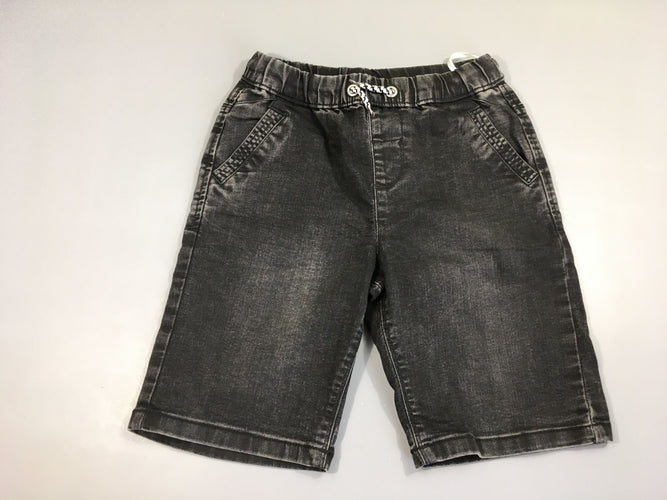 Bermuda denim noir effet délavé taille élastique, moins cher chez Petit Kiwi