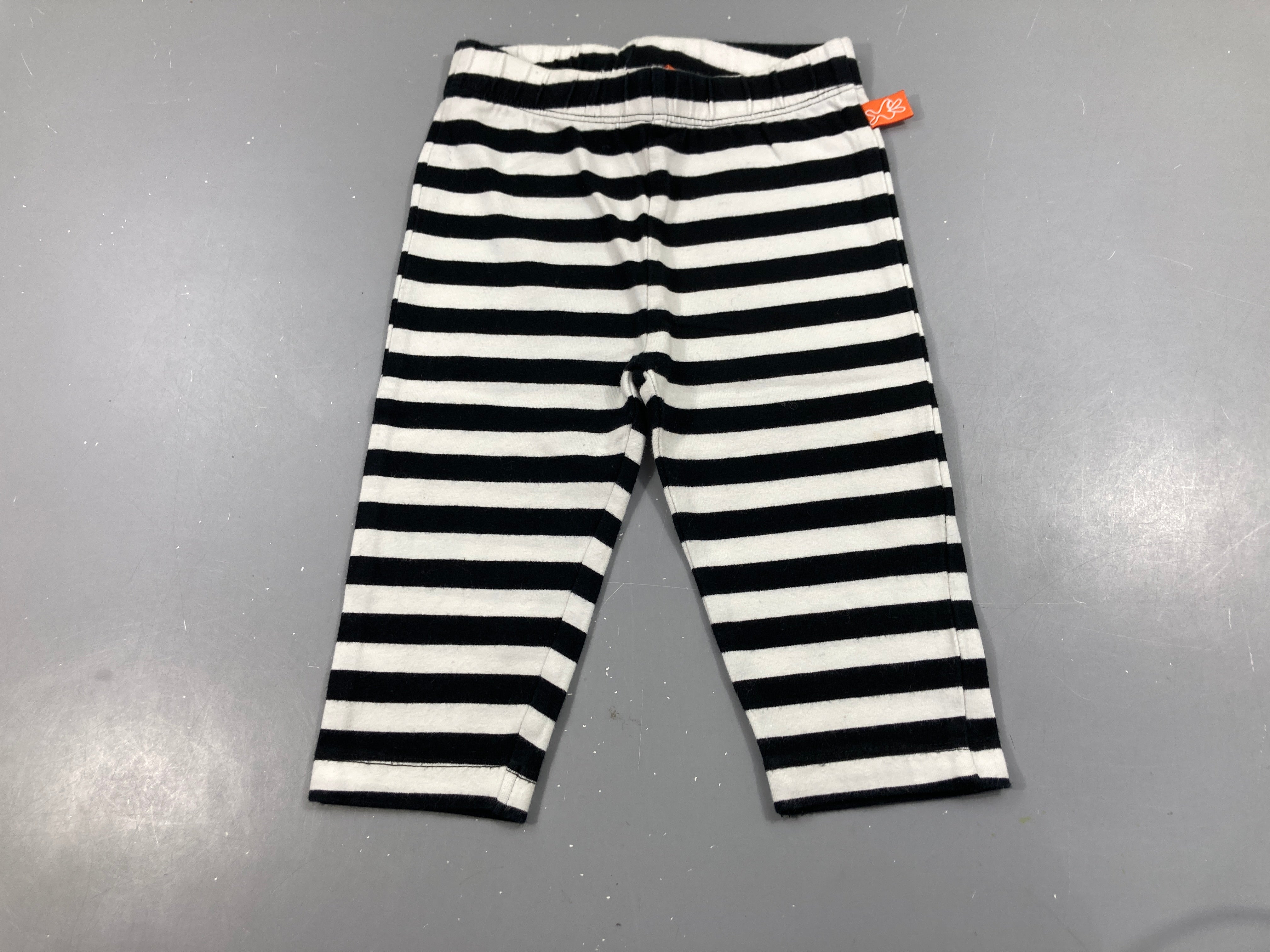 Legging blanc rayé noir