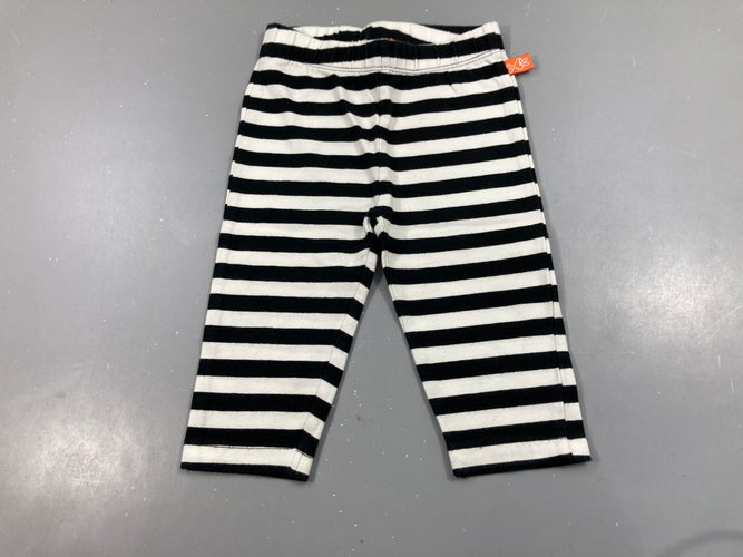 Legging blanc rayé noir, moins cher chez Petit Kiwi