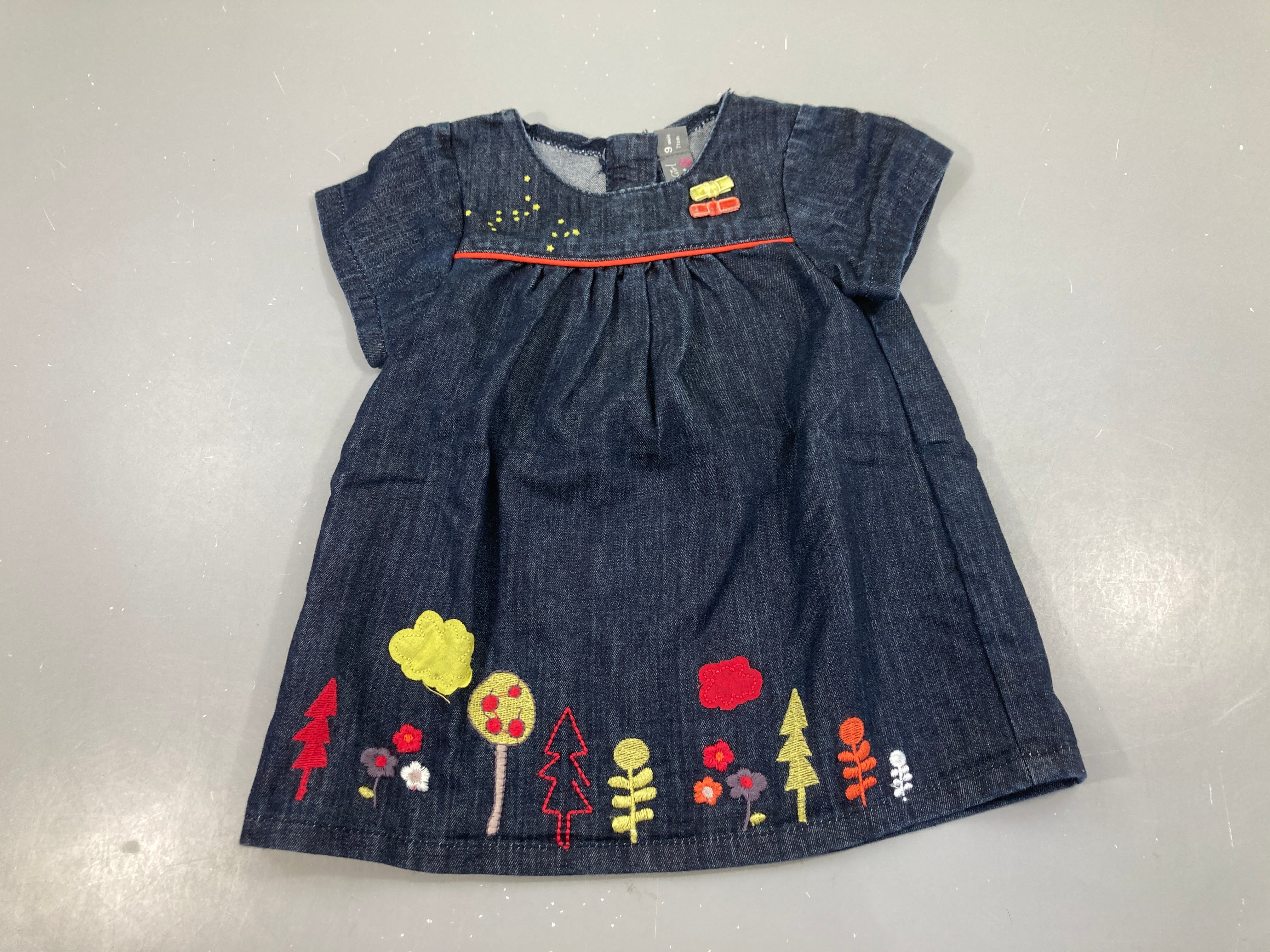 Robe m.c Denim noeuds velours