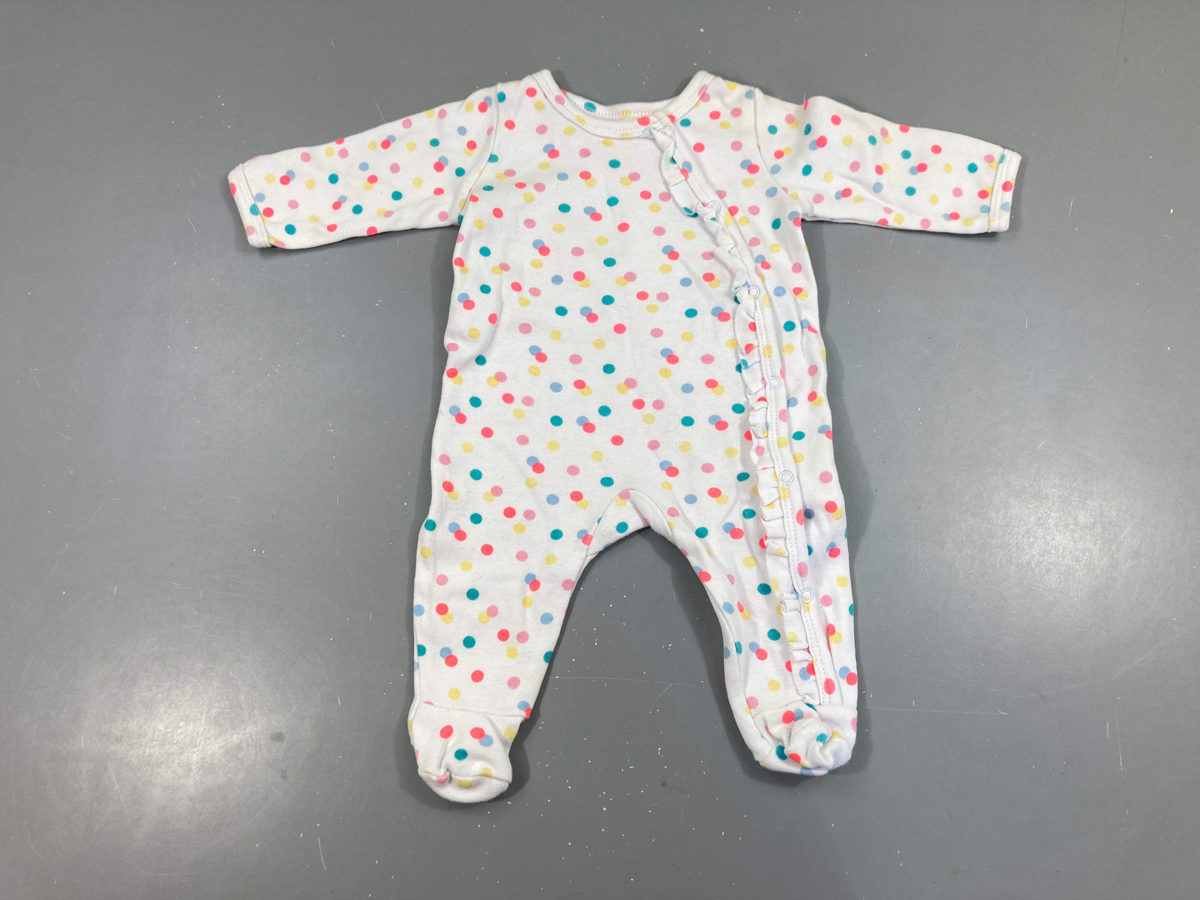 Pyjama jersey blanc pois couleurs