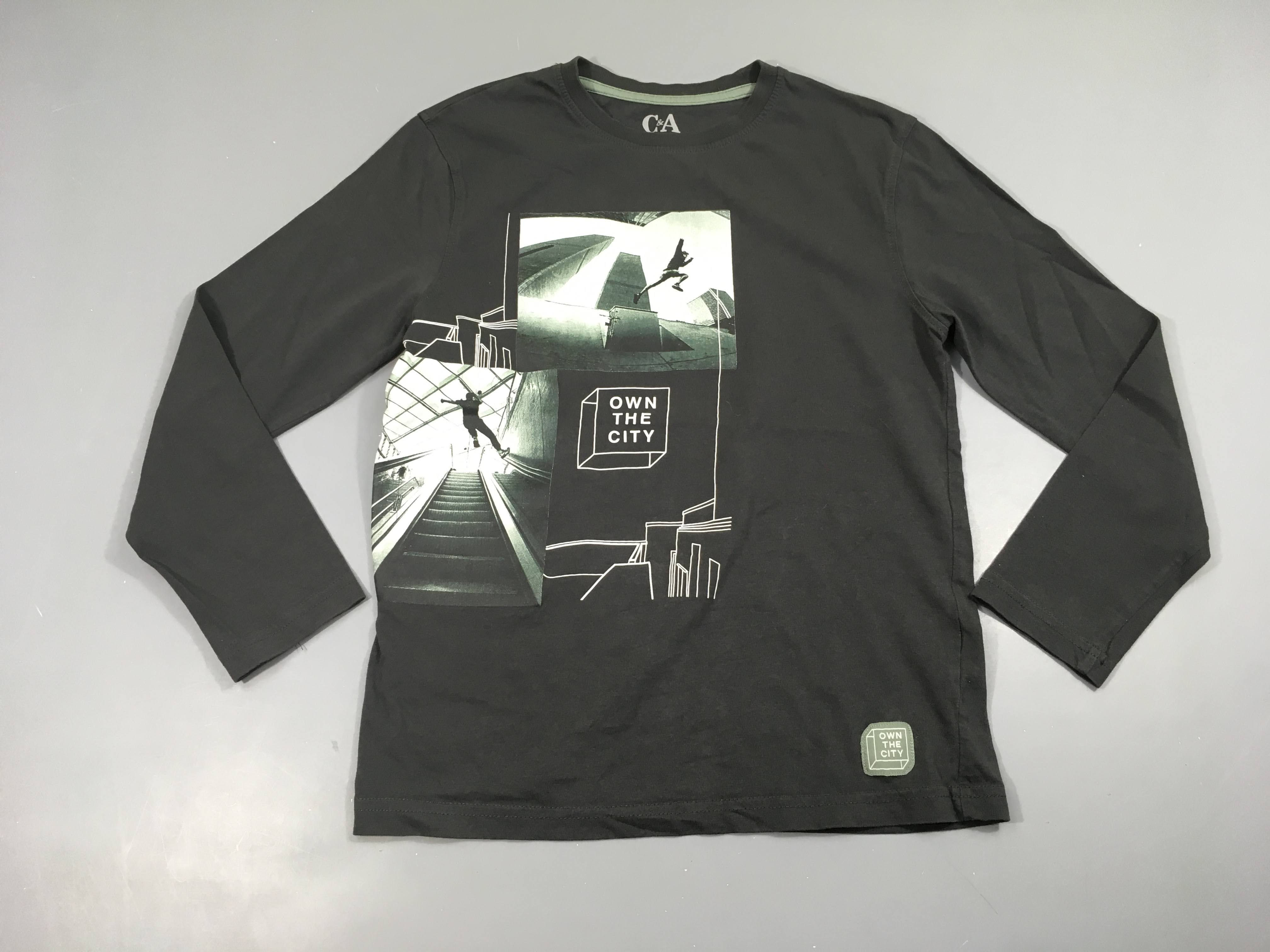 T-shirt m.l gris foncé Own the city