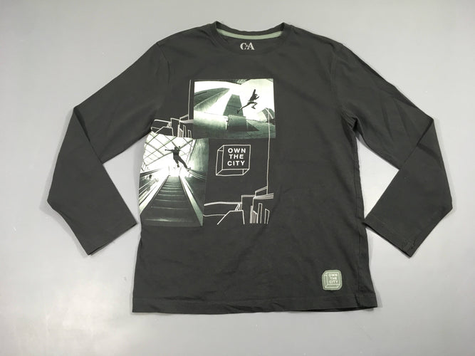 T-shirt m.l gris foncé Own the city, moins cher chez Petit Kiwi