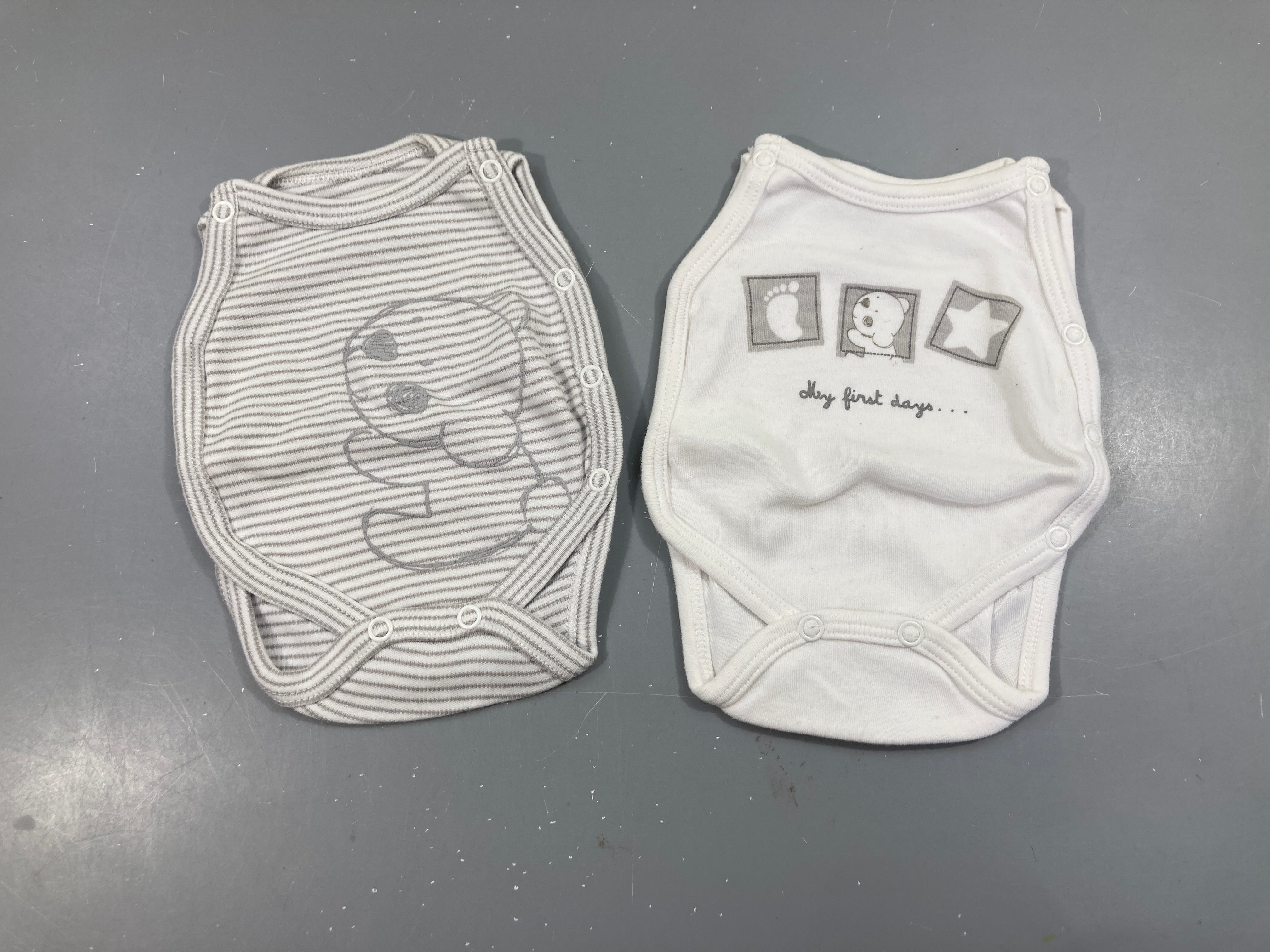 2 Bodies s.m blanc/blanc rayé gris