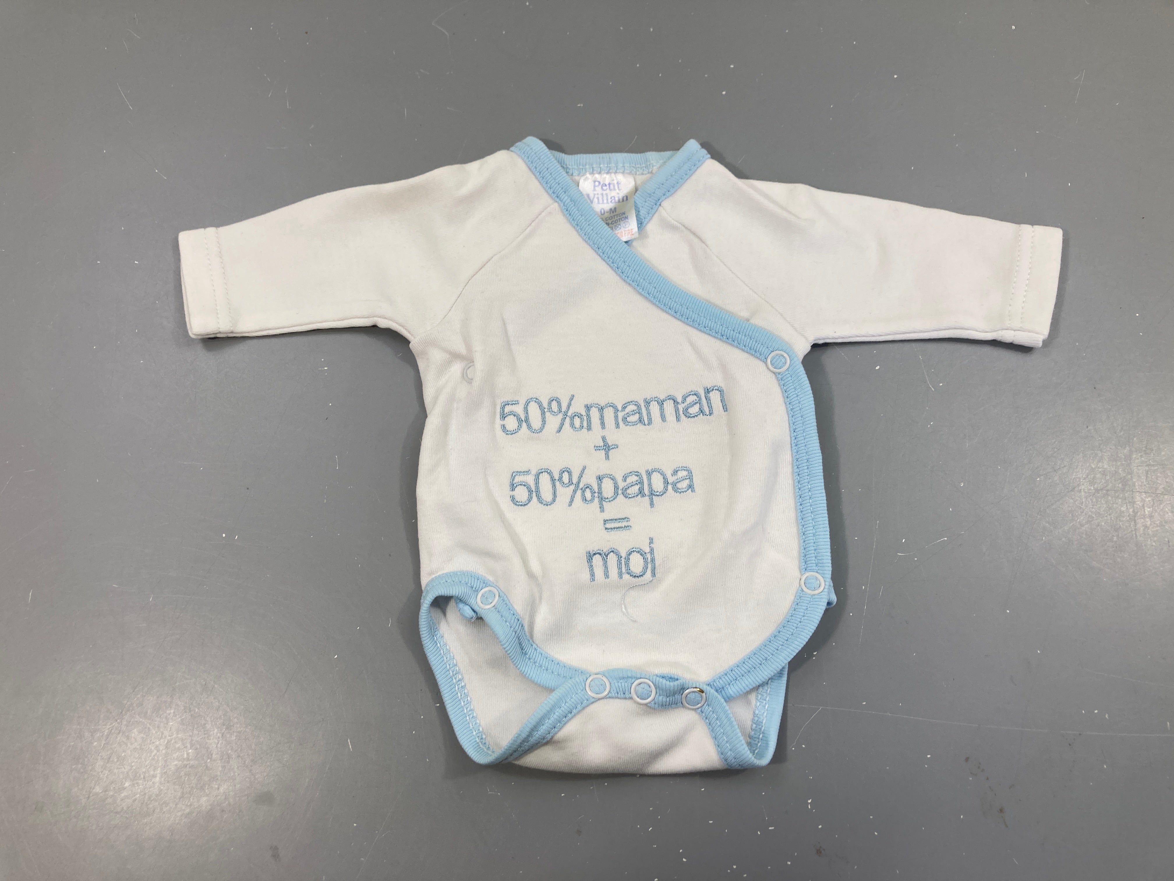 Body m.l blanc bords bleu 50%