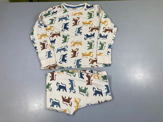 Pyjama 2pcs jersey beige tigres, moins cher chez Petit Kiwi