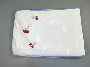 Housse de matelas à langer éponge blanc bleu lapins