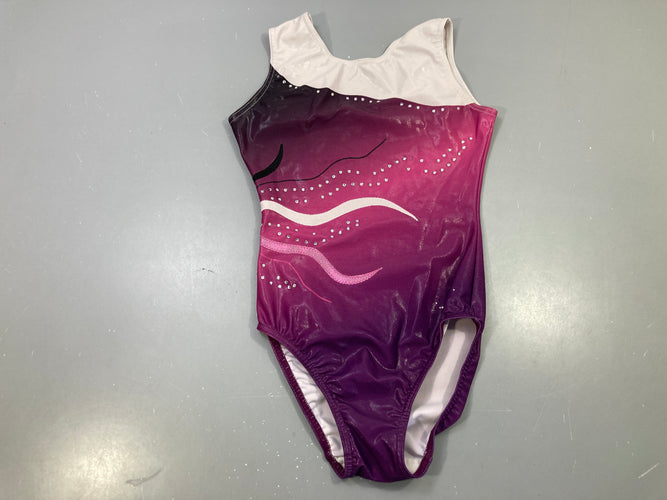Maillot de danse s.m violet rose dégradé sequins vagues strass Agiva, moins cher chez Petit Kiwi