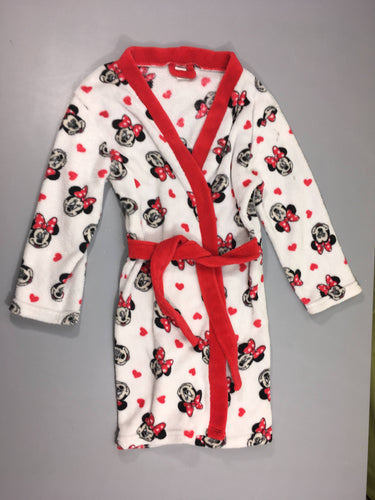 Peignoir velours blanc Minnie, moins cher chez Petit Kiwi