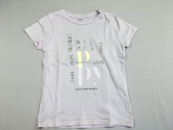 T-shirt m.c lilas flammé Love, moins cher chez Petit Kiwi