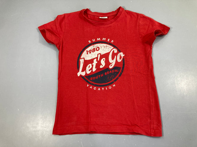T-shirt m.c rouge Let's go, moins cher chez Petit Kiwi