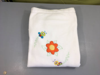Couverture polar blanc abeilles, Playgro, 120x90cm