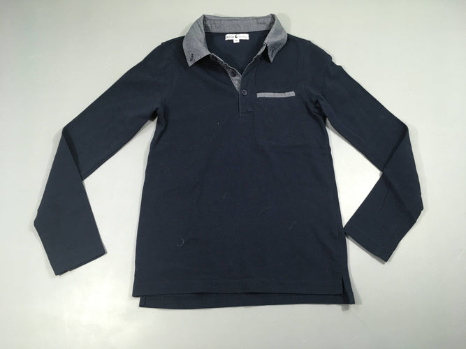 Polo m.l bleu marine poche, moins cher chez Petit Kiwi